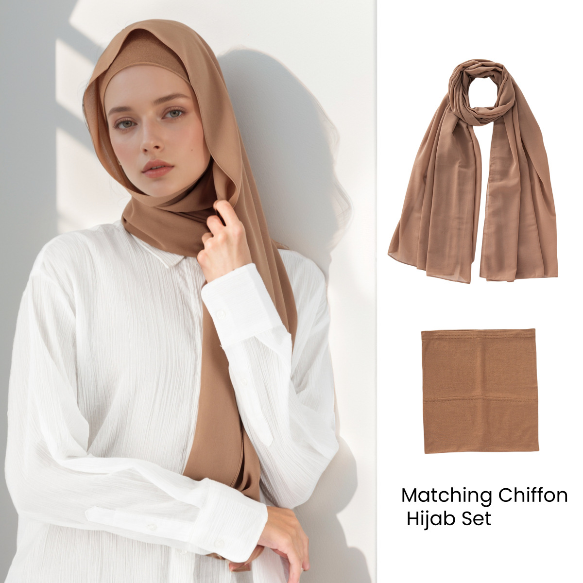Women Fashion Malaysia - Yeni Moda Şapka+Hijab Seti Kadınlar İçin