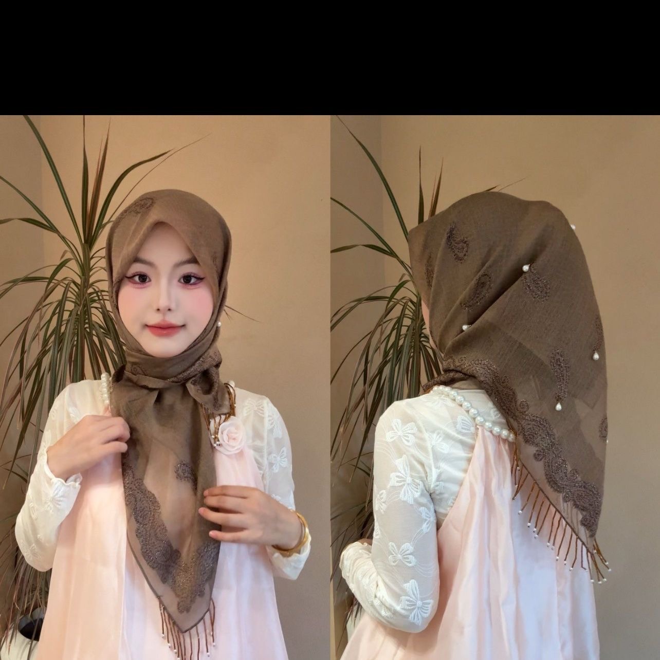 Women Fashion Malaysia - Tesettür Müslüman Kadınlar Şal Başörtüsü Lüks