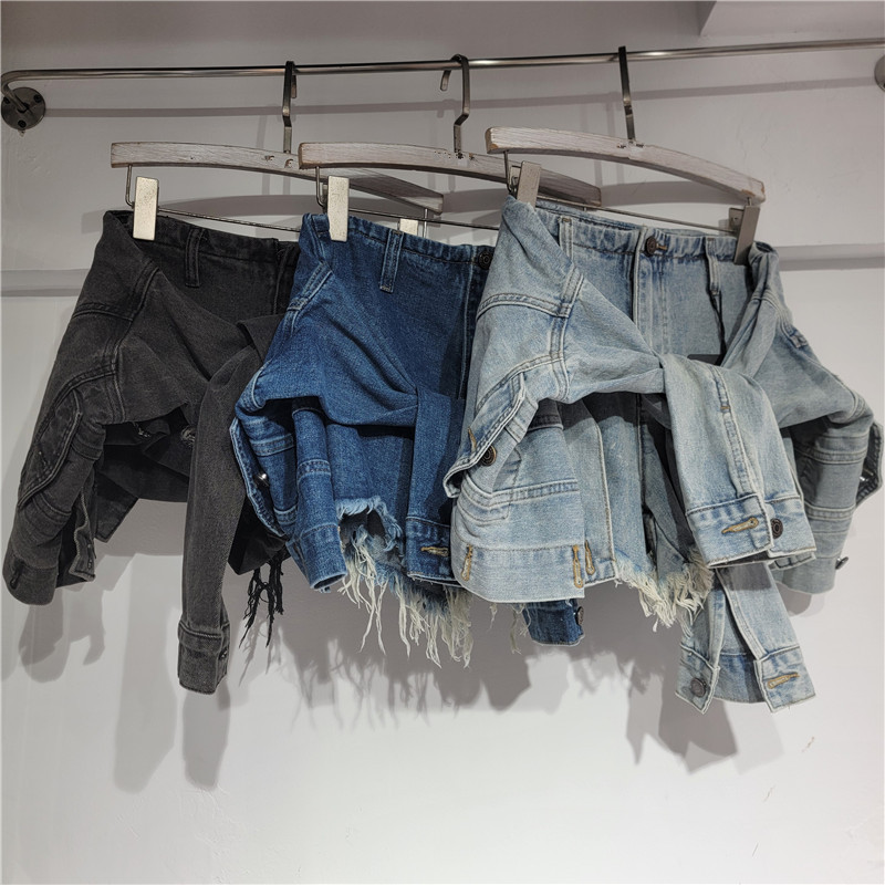 Denim Shorts Women - Kot Şort Kadınlar İçin Vintage Yıkanmış