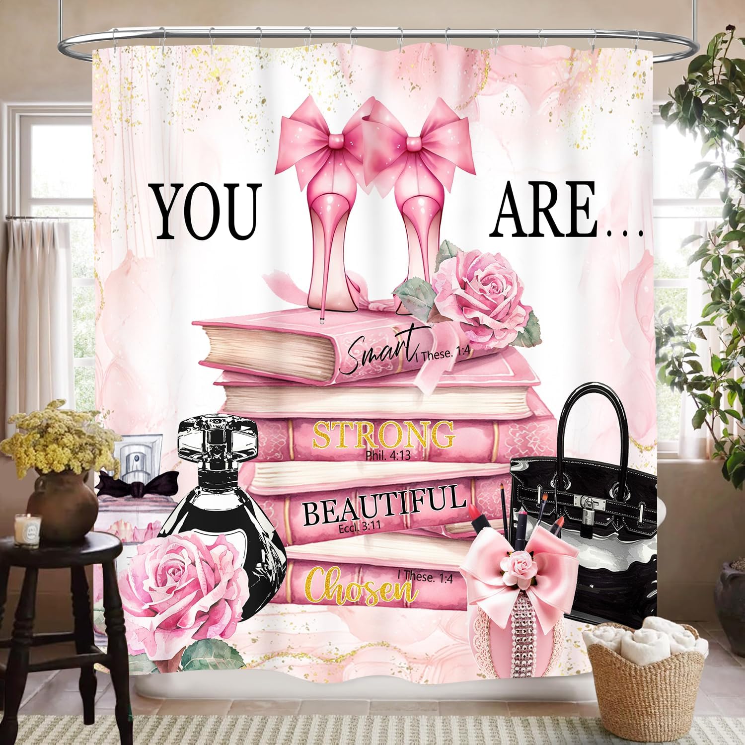 Women'S Fashion Magazines - Moda Kadın Banyo Perdesi, Modern Pembe