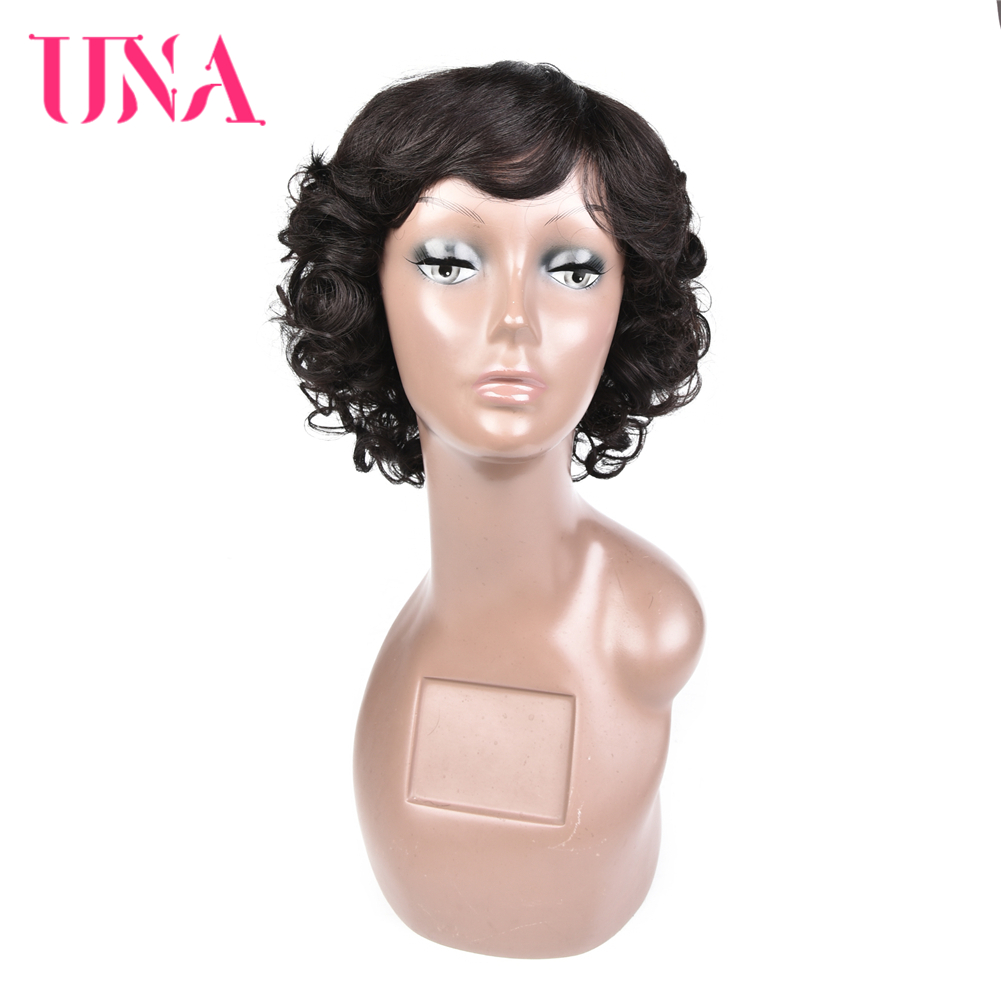Women Fashion Malaysia - UNA moda kısa kıvırcık insan saçı