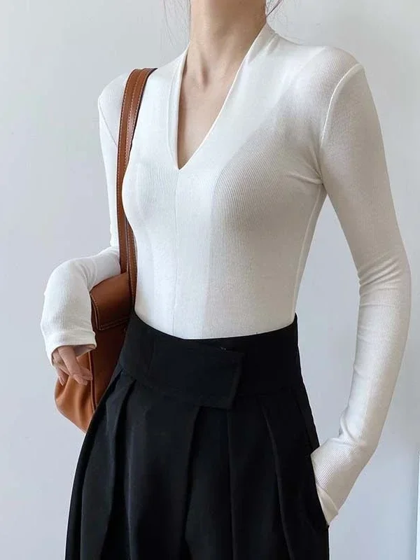 V Yaka İnce Kesim Gömlek Uzun  - Women Top Fashion incelemesi ve fiyatı