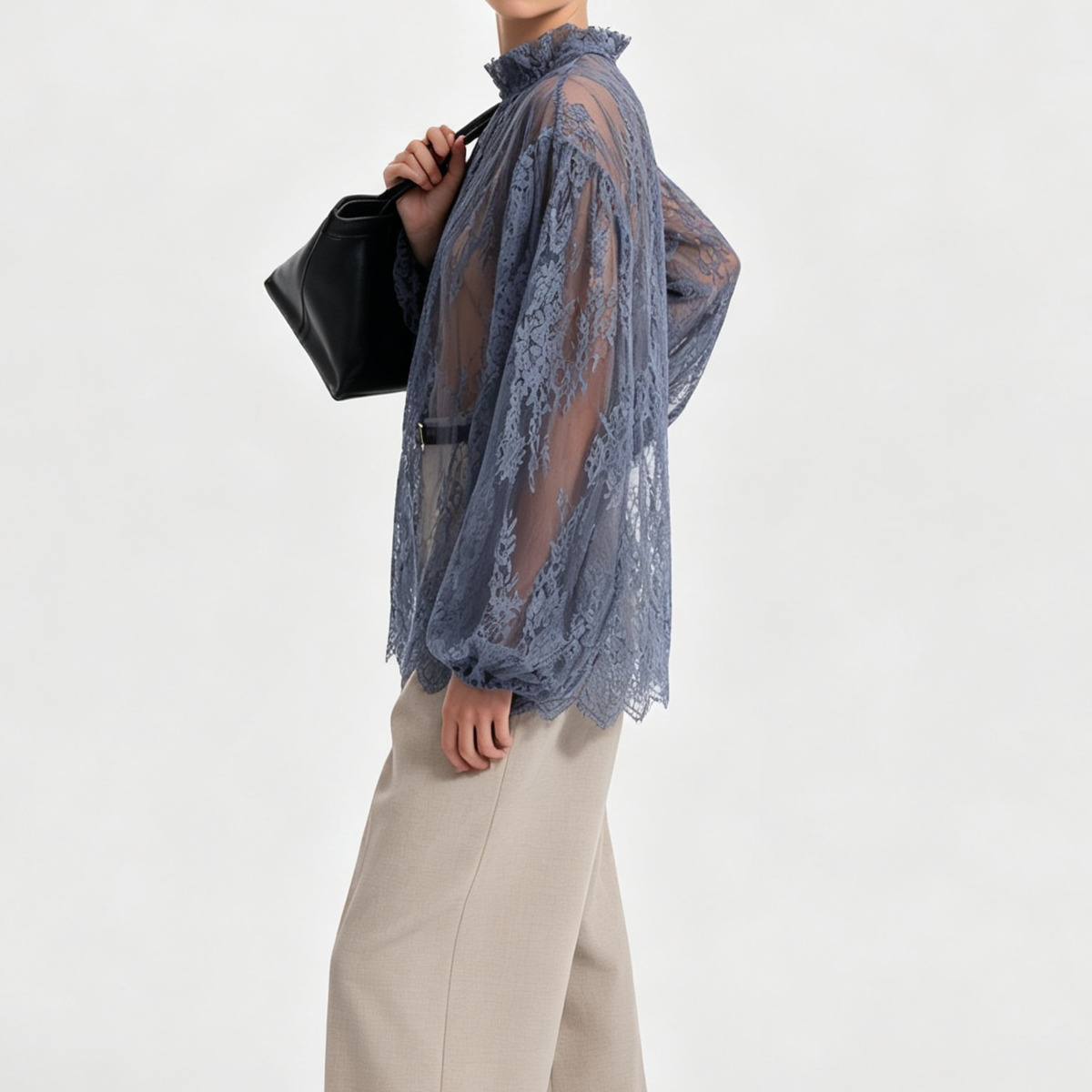 IG 2026 Kadın Şeffaf Dantel Bl - Puff Sleeve Blouse incelemesi ve fiyatı