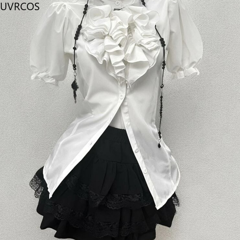 Y2k Estetik Lolita Tarzı Tatlı - Puff Sleeve Blouse incelemesi ve fiyatı