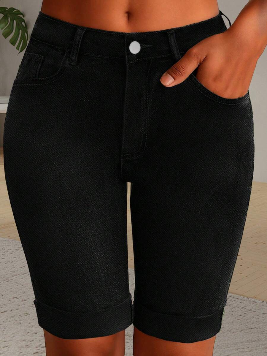 Bayan Yıkanmış Streç Dar Bisik - Denim Shorts Women incelemesi ve fiyatı
