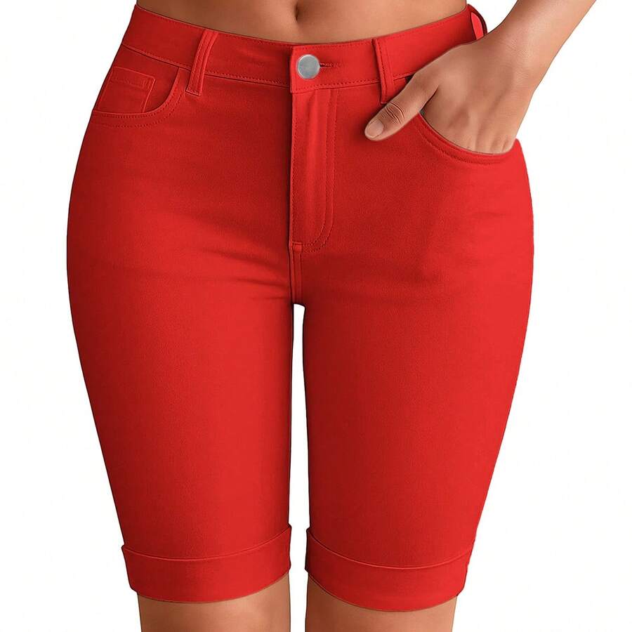 Bayan Yıkanmış Streç Dar Bisik - Denim Shorts Women incelemesi ve fiyatı