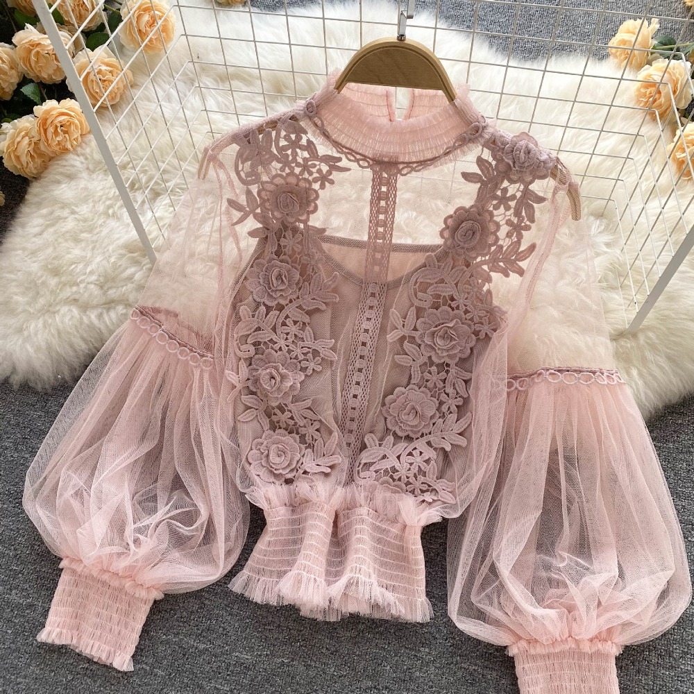 2 adet/takım Dantel Puf Uzun K - Puff Sleeve Blouse incelemesi ve fiyatı