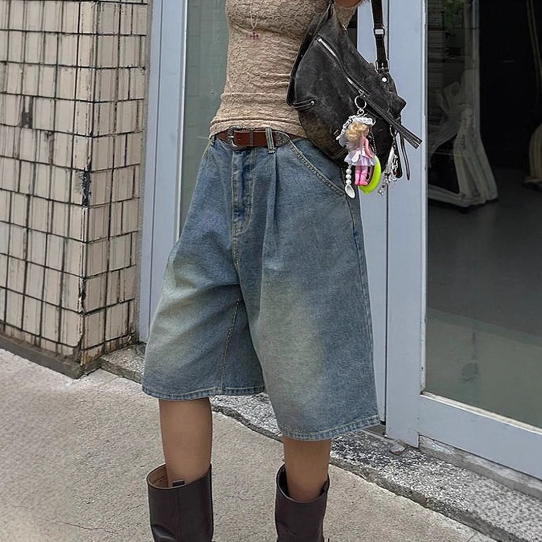 Amerikan Retro Yıkanmış Denim  - Denim Shorts Women incelemesi ve fiyatı