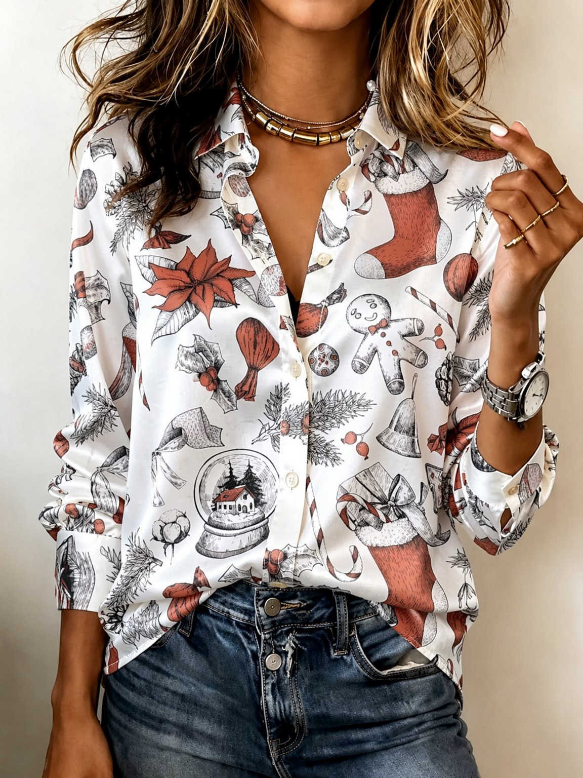 Yumuşak Yaka Uzun Kollu Saten  - Women Top Fashion incelemesi ve fiyatı