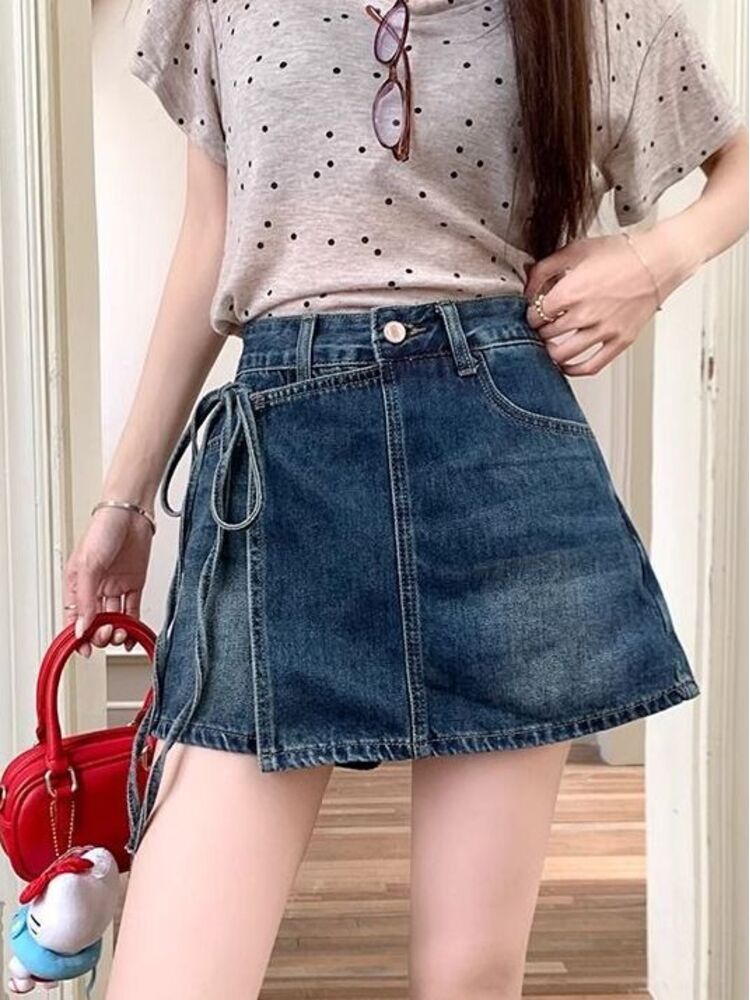 Kadın Yüksek Bel Kot Etek Şort - Denim Shorts Women incelemesi ve fiyatı