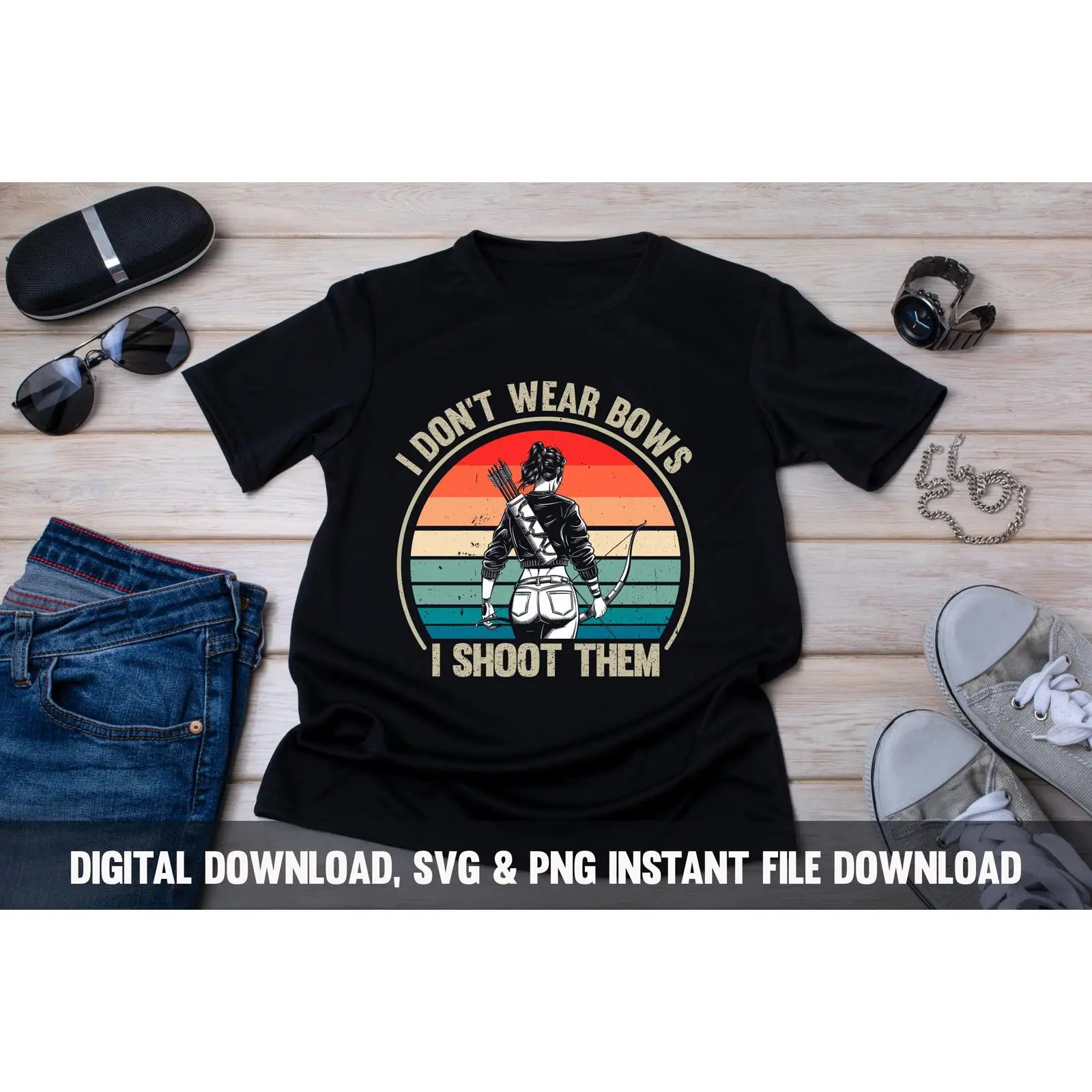 Okçuluk Yapan Kadın SVG PNG Av - Women Fashion Png incelemesi ve fiyatı