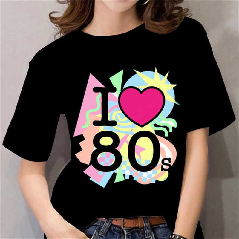 80'ler Kadın Tişörtü Siyah/Bey - Women'S Fashion In The 80S incelemesi ve fiyatı